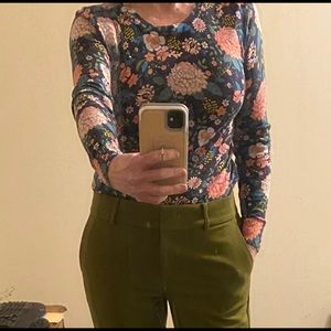 NWT Loft Green Slim Cuffed Trousers